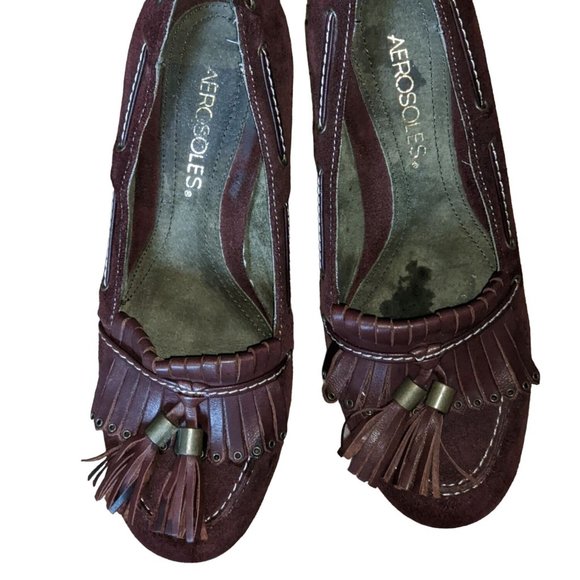 AEROSOLES INCREADURABLE MARRON BROWN SUEDE  SIZE 5.5 - Picture 2 of 7